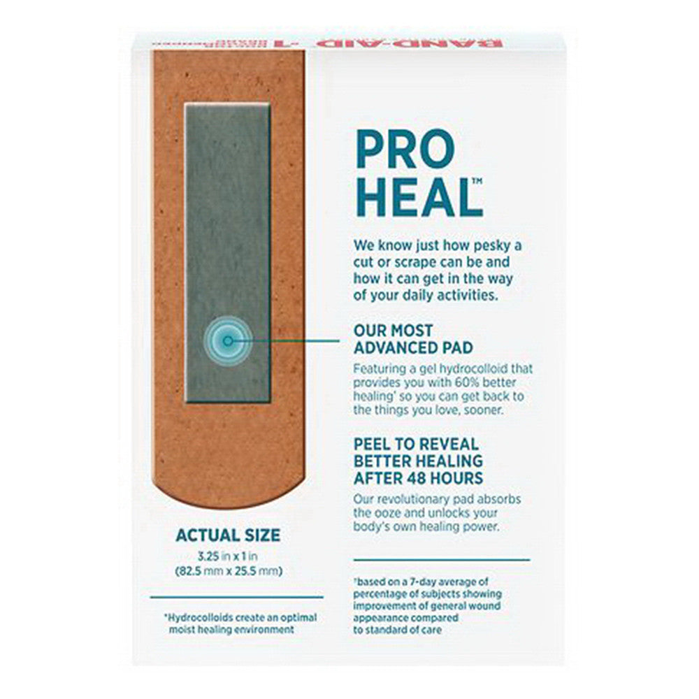 Band Aid Brand Pro Heal Adhesive Bandages with Hydrocolloid Gel Pads, Regular, 10 Ea