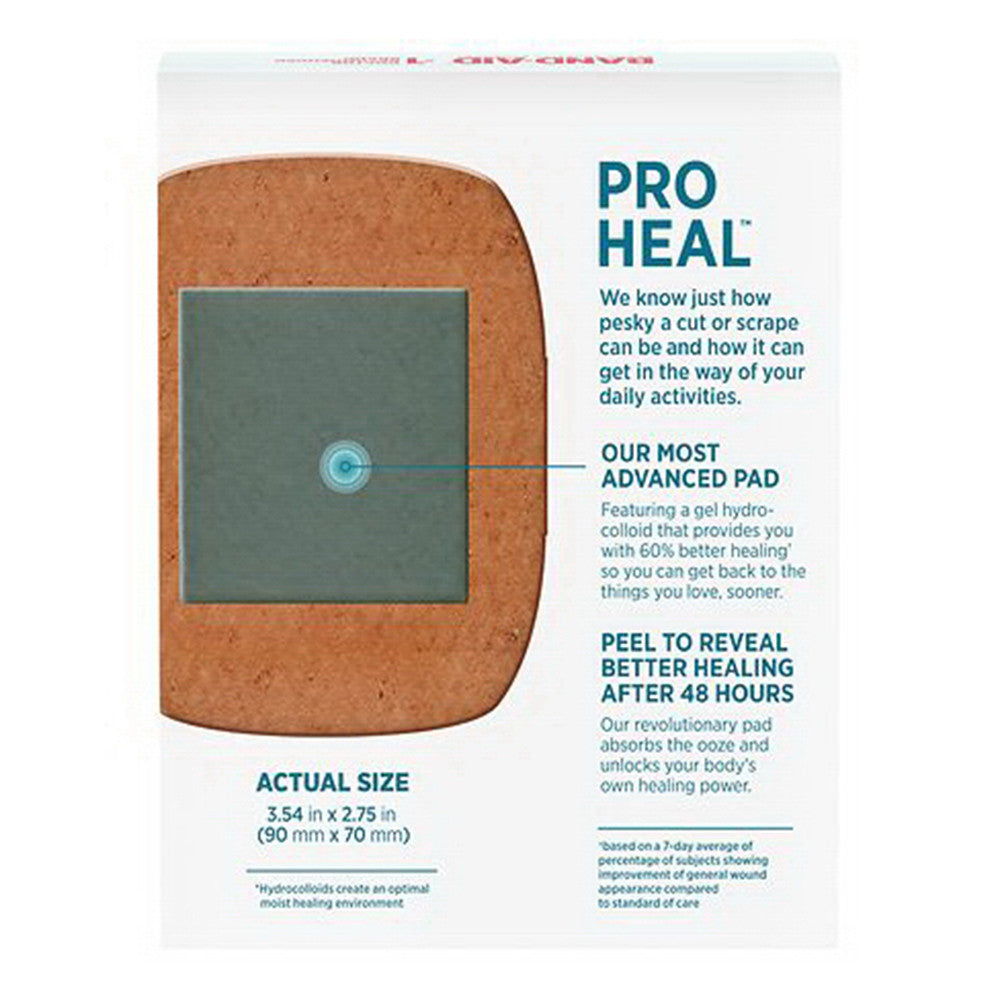 Band Aid Brand Pro Heal Adhesive Bandages Hydrocolloid Gel Pads, Extra Large, 5 Ea