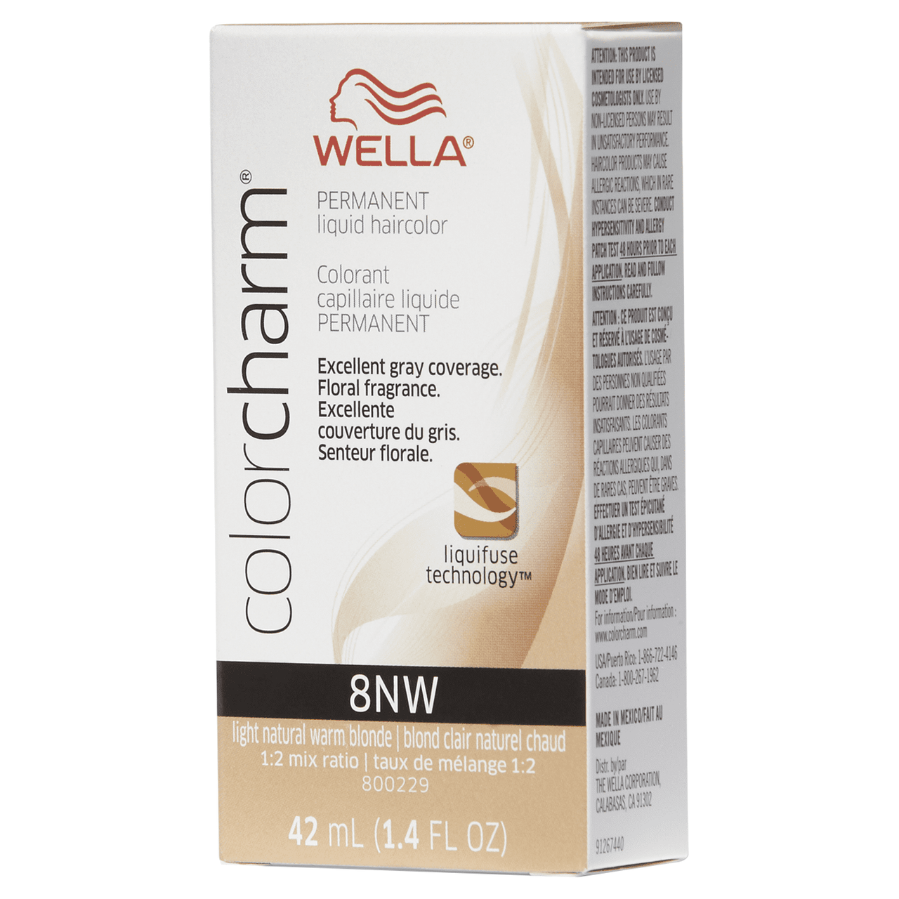 Wella Color Charm Liquid #8NW Light Natural Warm Blonde, 1.4 Oz