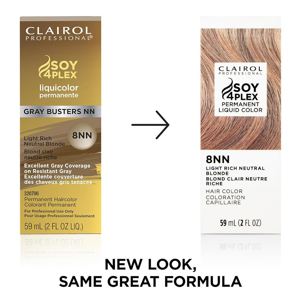 Clairol Professional Soy4Plex 8NN Light Rich Neutral Blonde LiquiColor Permanent Hair Color, 2 Oz