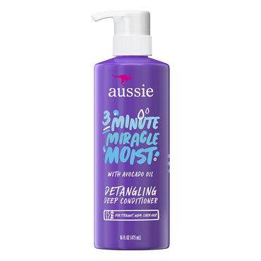 Aussie Miracle Moist with Avocado And Jojoba Oil, Paraben Free 3 Minute Miracle Conditioner, 16 Oz