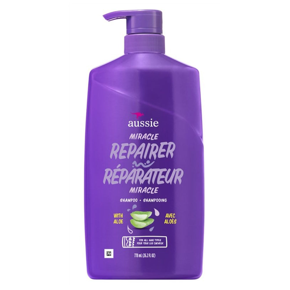 Aussie Repairs Strengthens Adds Shine Shampoo Miracle Repairer With Aloe Pump 26.2Oz (778ml)