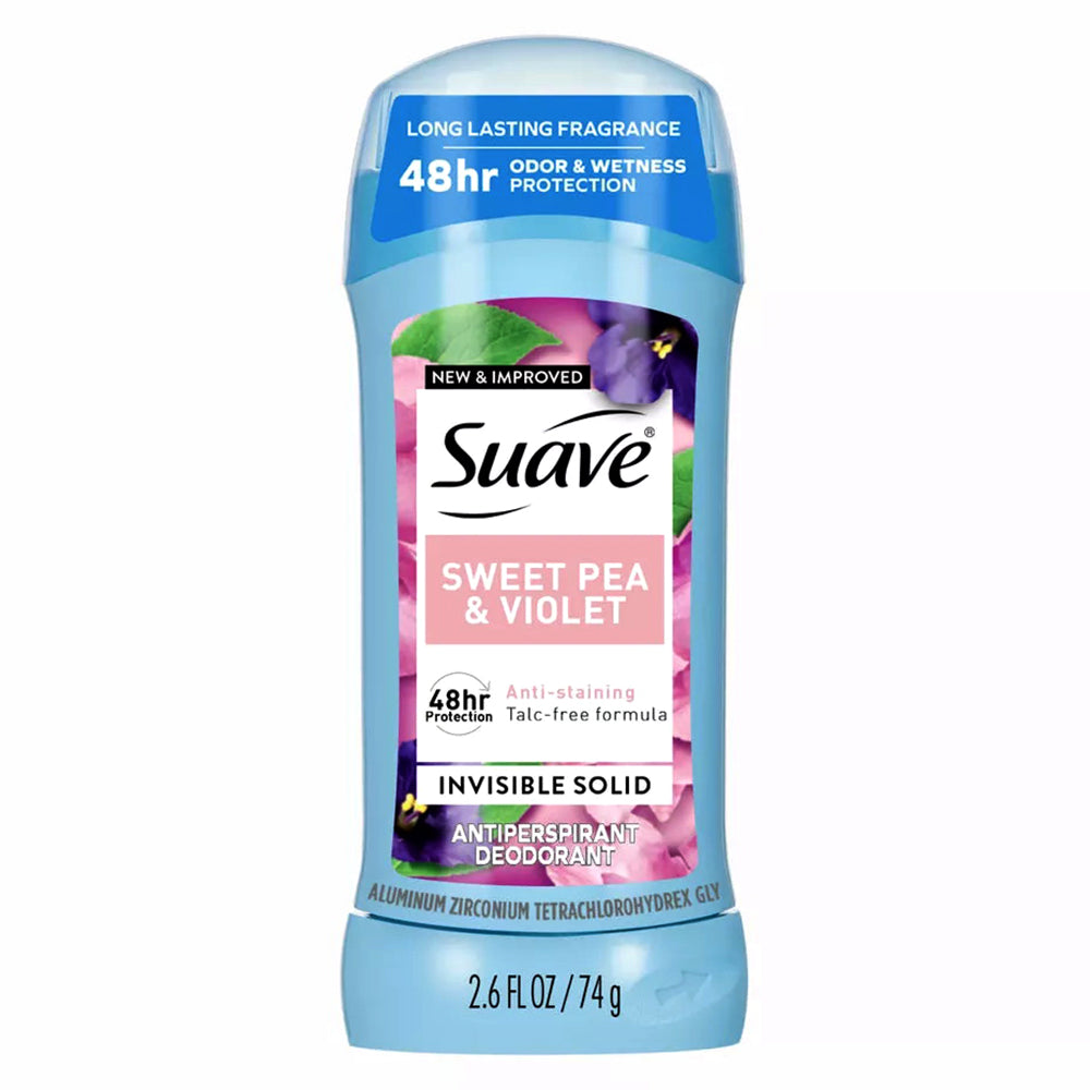 Suave Sweet Pea and Violet Invisible Solid Antiperspirant Deodorant 2.6Oz (74g)