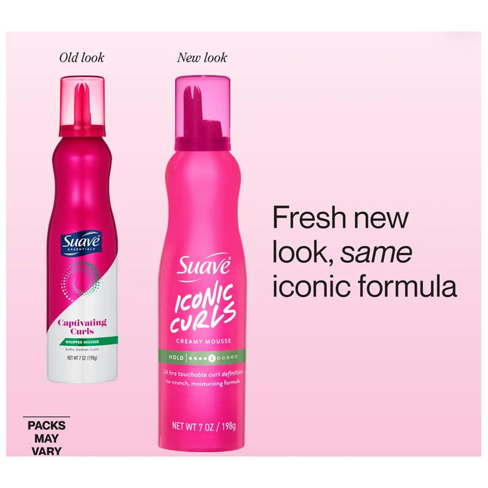 Suave Professionals Curl Enhancing Spray Hair Styling Mousse, 7 Oz