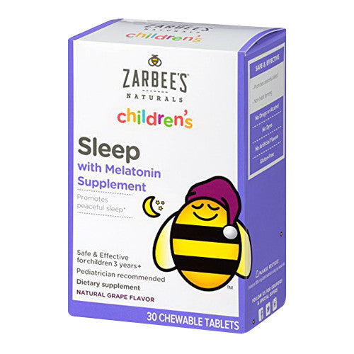 Zarbees Naturals Childrens Sleep With Melatonin Supplement Tablets, Grape, 30 Ea