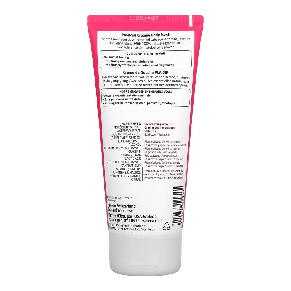 Weleda Aroma Essentials Pamper Body Wash, Rose, 6.8 Oz