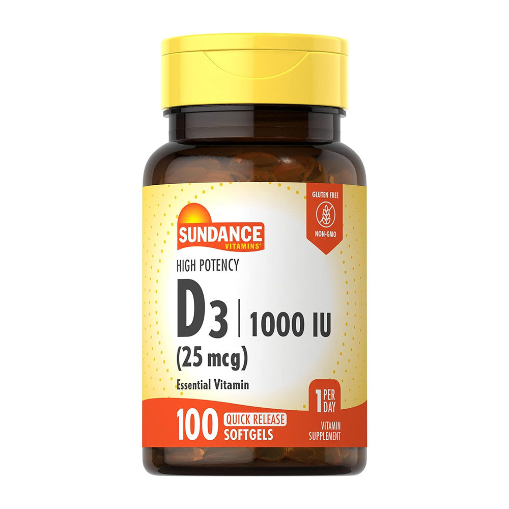 Sundance Vitamin D3 1000 IU Softgels, 100 Ea