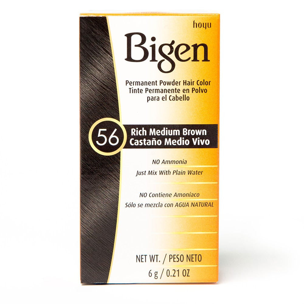 Bigen Permanent Powder Hair Color, 56 Medium Brown, kit