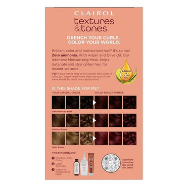 Clairol Textures & Tones Hair Color Kit, 6R Ruby Red 1Ea
