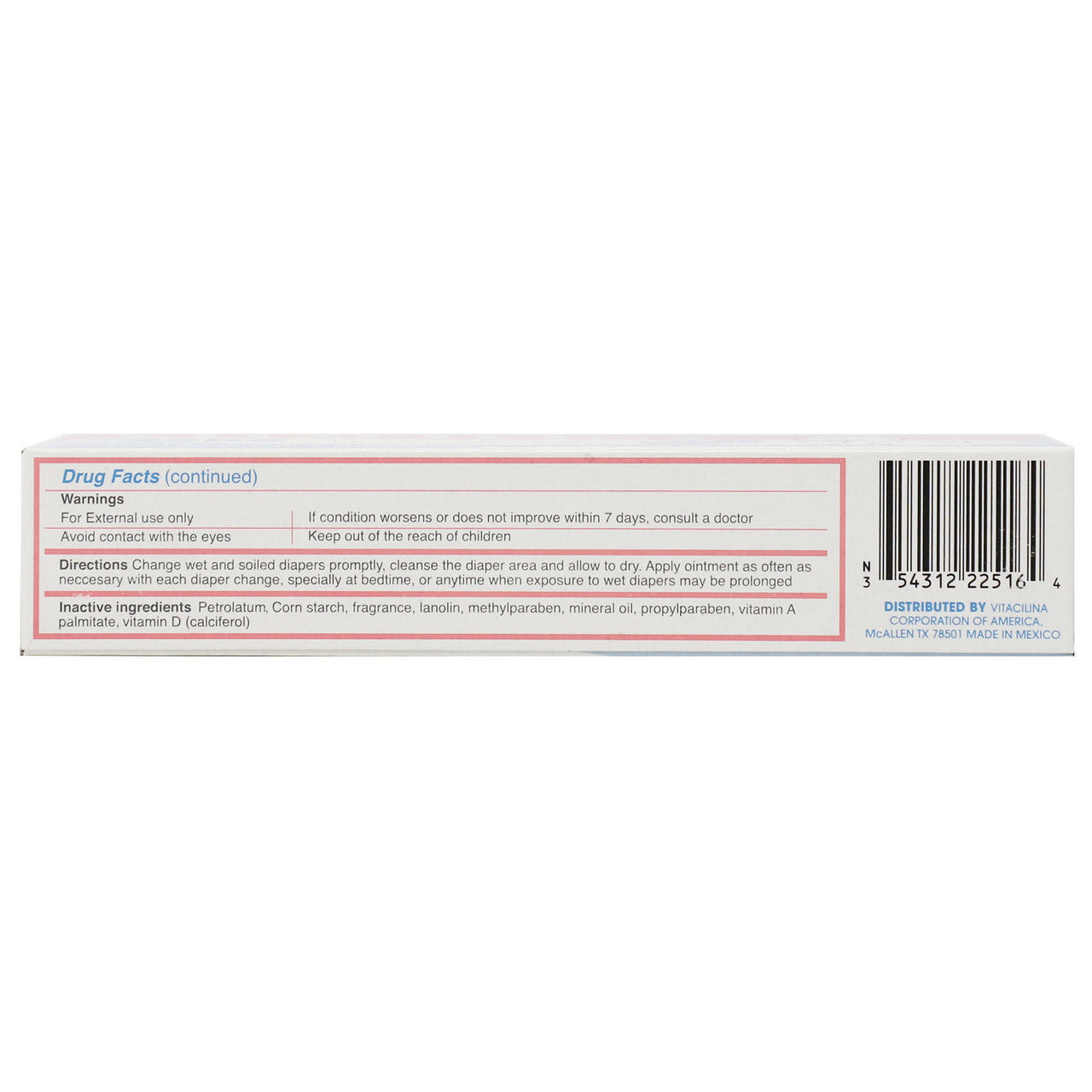 Vitacilina Bebe Diaper Rash Ointment, Skin Protectant, 1.76 Oz