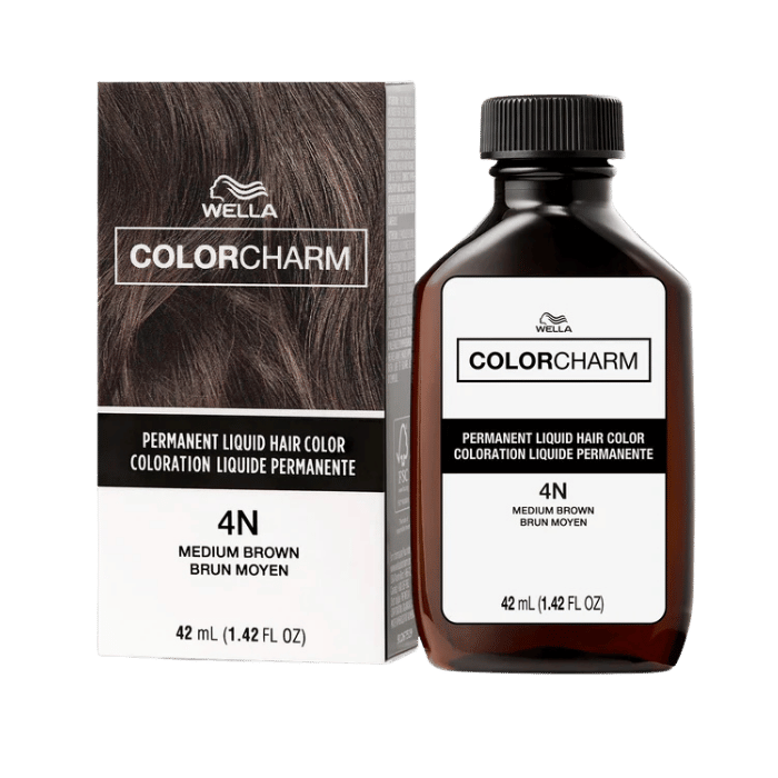 Wella Color Charm Permanent Liquid Hair Color 4N by 411 Medium Brown, 1.4 Oz