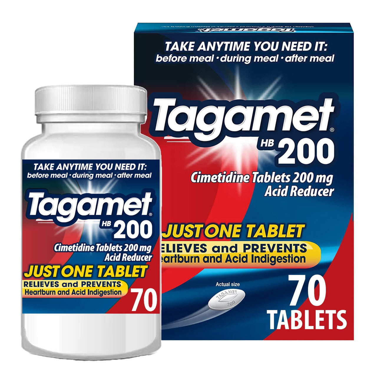 Tagamet HB Cimetidine 200 Mg Acid Reducer Tablets, 70 Ea
