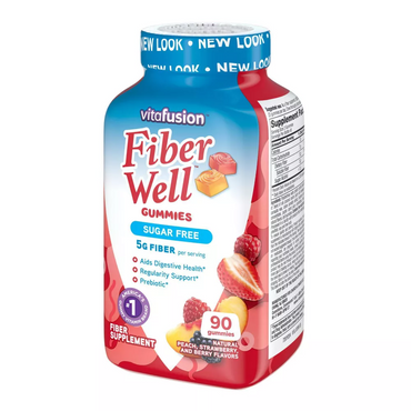 Vitafusion Fiber Gummies, Peach, Strawberry And Blackberry, 90 Ea