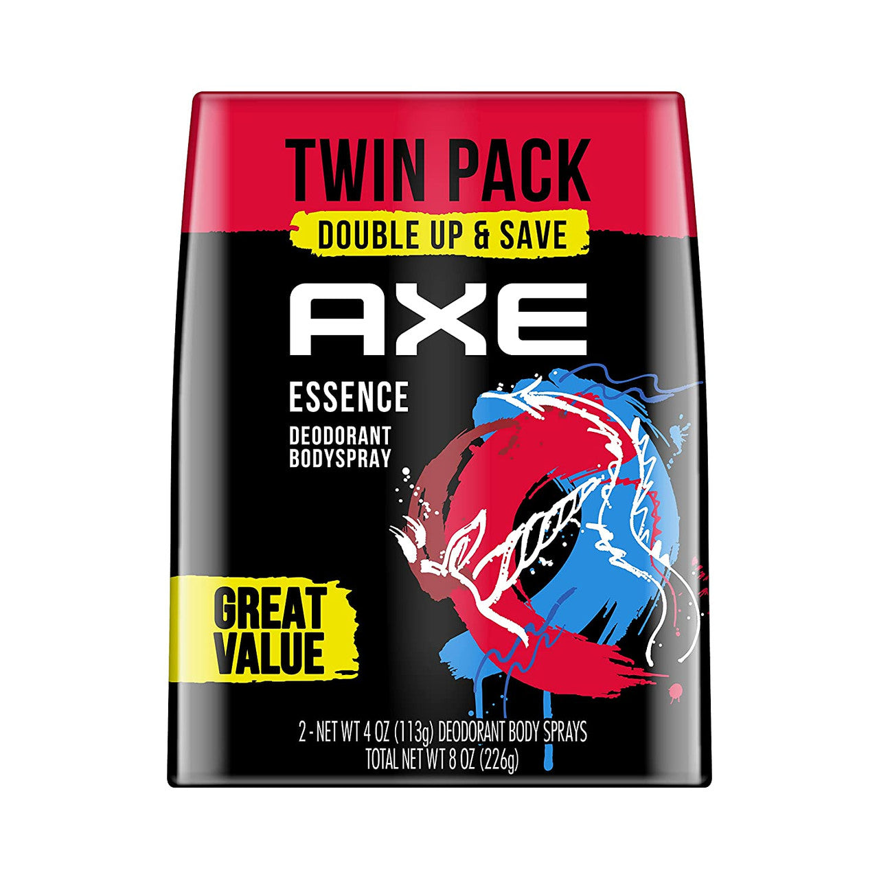 Axe Essence Deodorant Mens Body Spray 4 Oz, 2 Ea