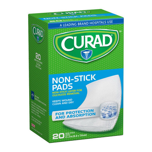 Curad Non Stick Pads With Adhesive Tabs 2 x 3 Inches, 20 Ea