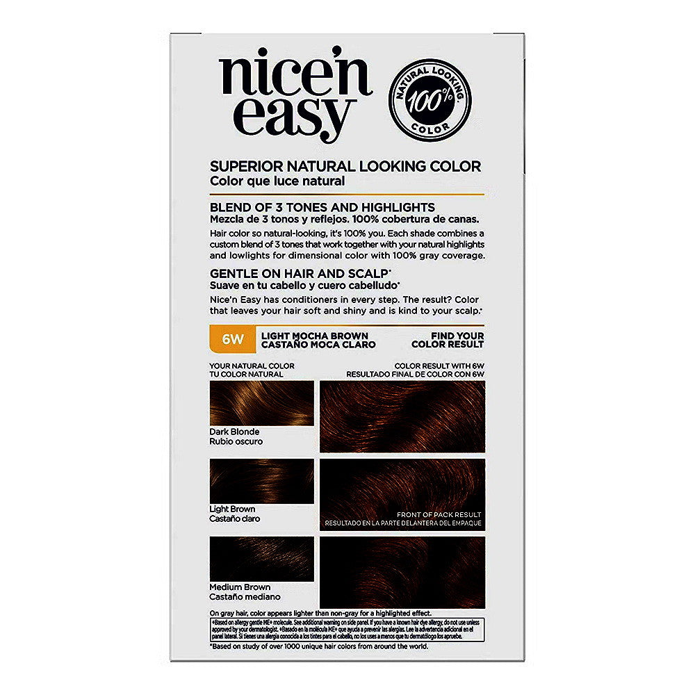 Clairol Nice N' Easy With Color Blend Hair Permanent Color, Natural Light Caramel Brown, #116B, Kit