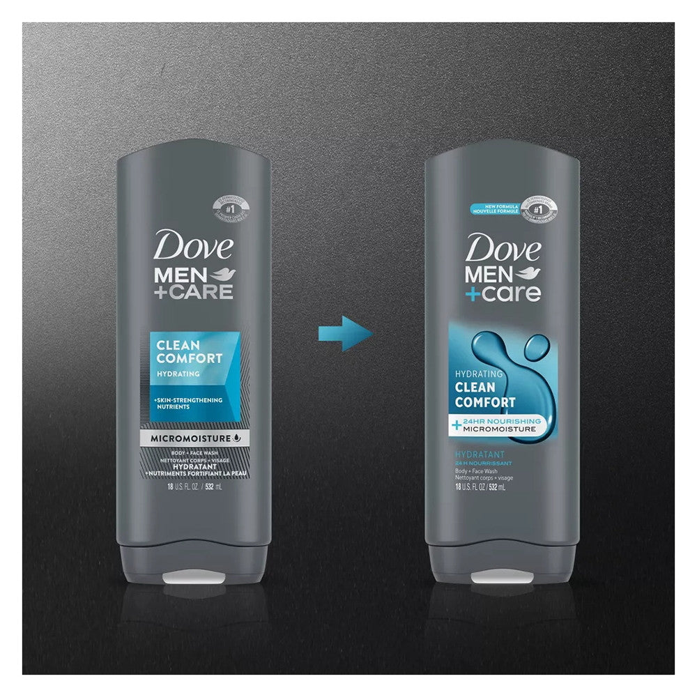 Dove Men Plus Care Body And Face Wash, Clean Comfort, 18 Oz