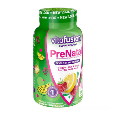 Vitafusion Prenatal Dha And Folic Acid Gummy Vitamins, Berry Leamon And Cherry, 90 Ea