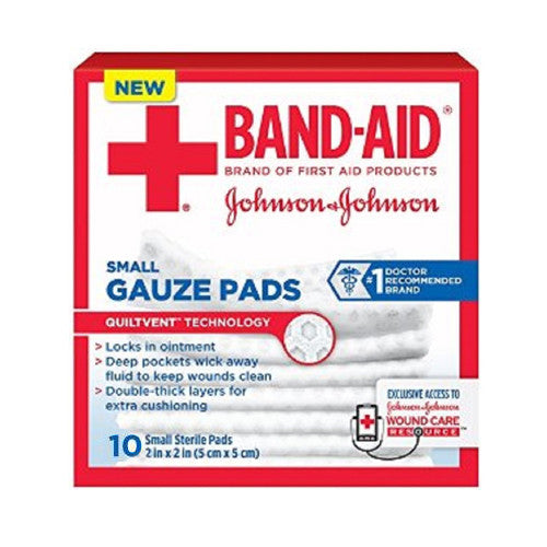 Band Aid First Aid Gauze Pads, Small, 2 Inch X 2 Inch - 25 Ea
