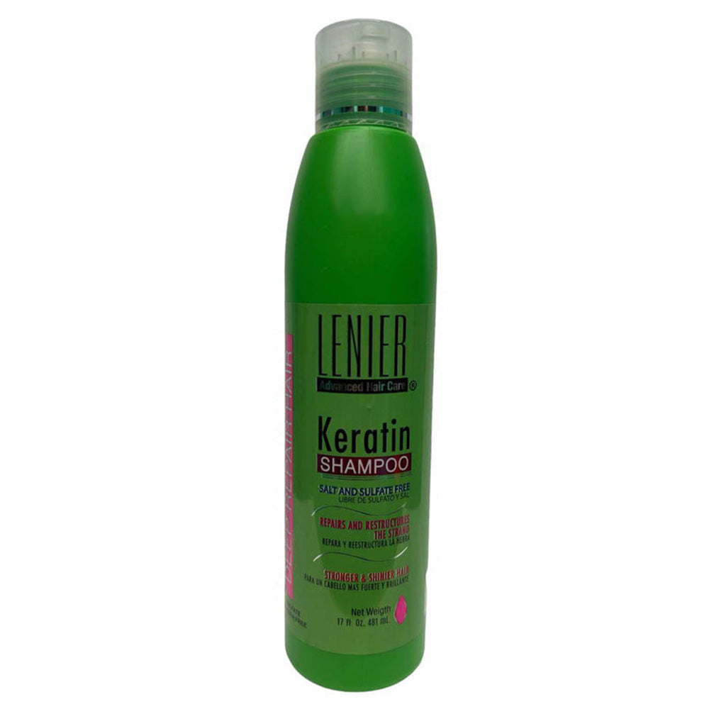 Lenier Keratin Hair Shampoo Cleanses Strengthens and Reduces Frizz 17Oz (481ml)