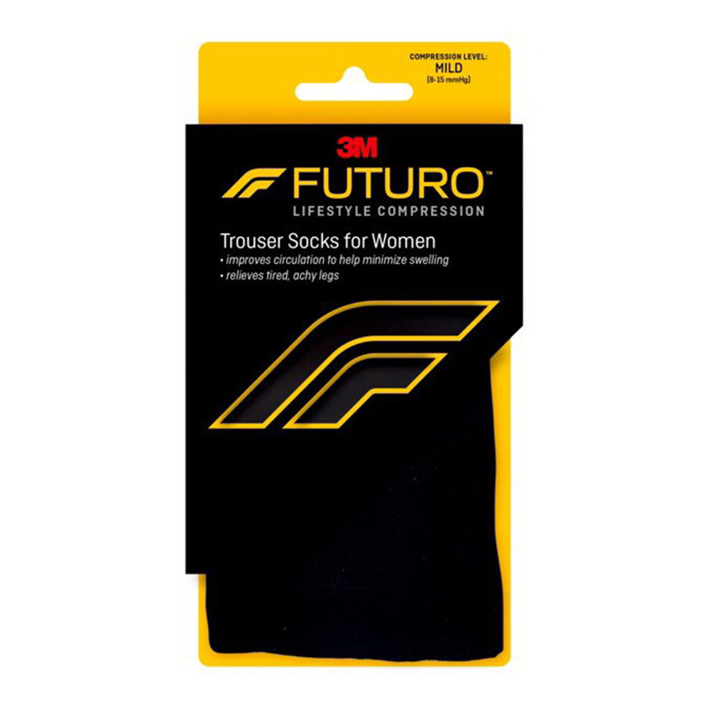 3M Futuro Energizing Trouser Socks for Womens Mild 8 to 15mmHg Black Large 1Ea