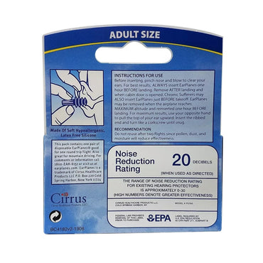 Earplanes Flight Ear Protection Earplugs, 1 Pair
