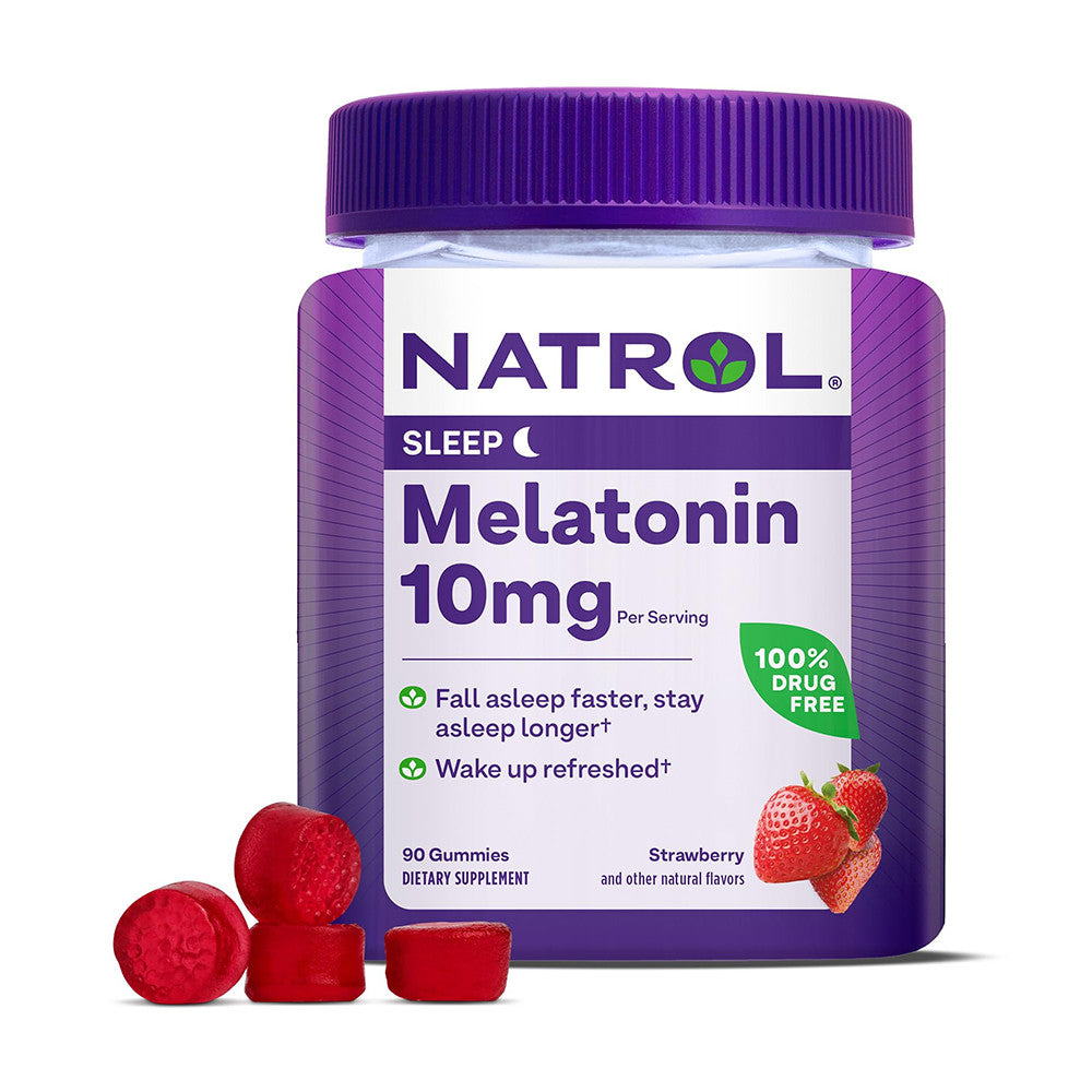 Natrol Melatonin Sleep 10 Mg Supplement Gummies, Strawberry, 90 Ea