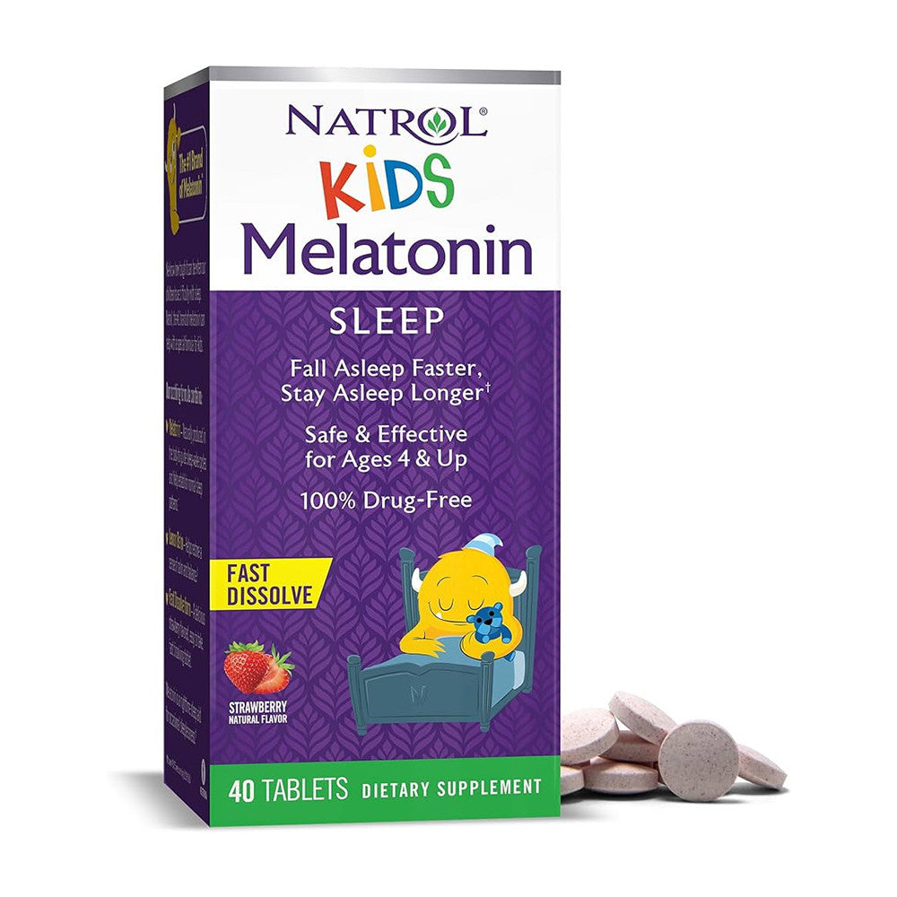 Natrol Kids Melatonin Sleep Fast Dissolve Tablets, Strawberry, 40 Ea