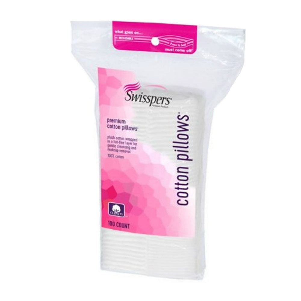 Swisspers Premium Cotton Squares Pillows, 100 Ea