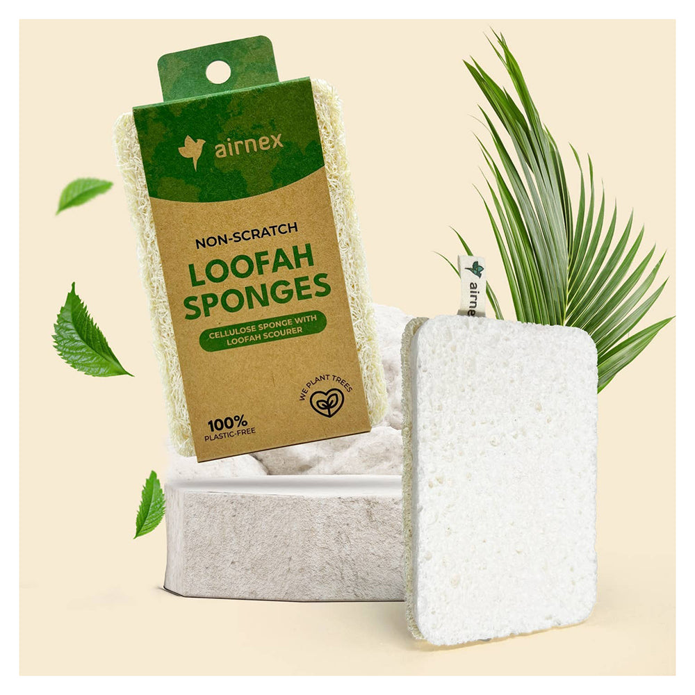 Airnex Loofah Dishwash Sponge Eco Friendly 1Ea