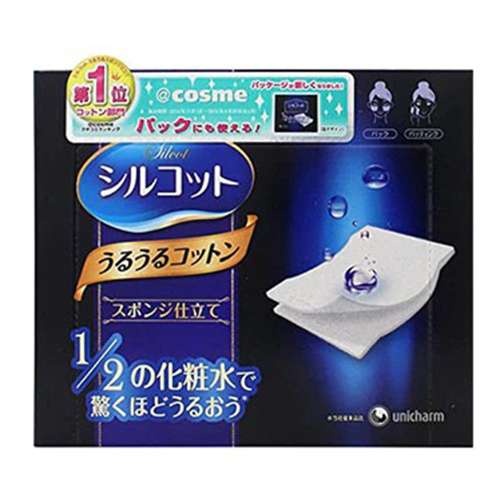 Unicharm Silcot Uruuru Sponge Facial Cotton Puff 1Ea
