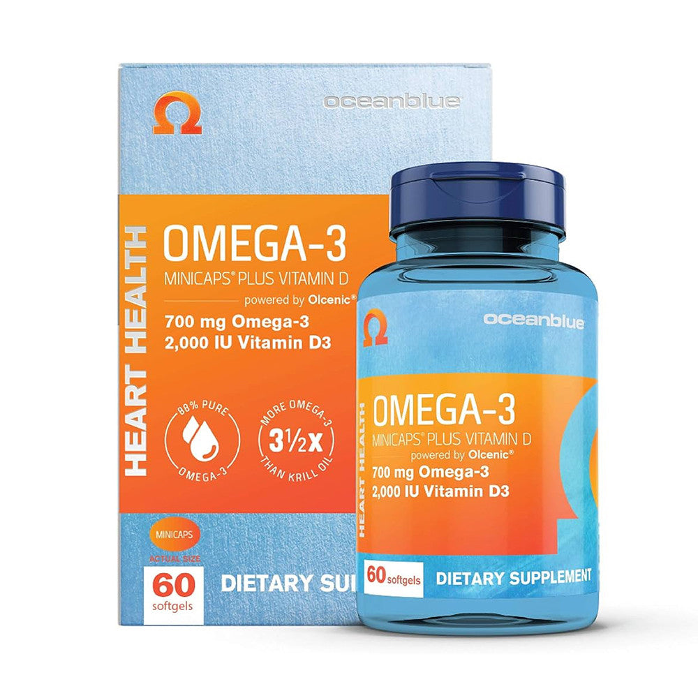 Oceanblue Omega-3 Minicaps with Vitamin D3 Softgels, 60 Ea