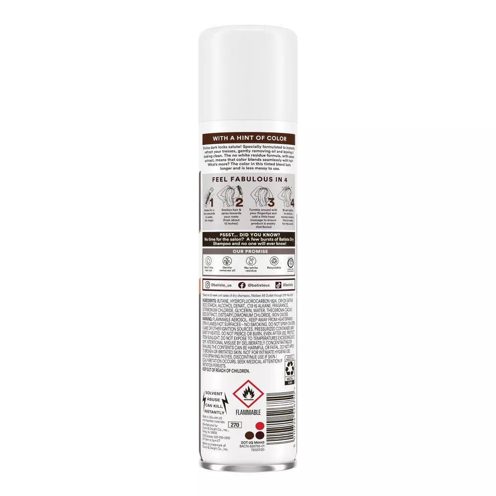 Batiste Dry Shampoo, Dark Hair, 3.81 Oz