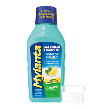 Mylanta Maximum Strength Liquid Anti-Gas, Classic Flavor, 12 Oz