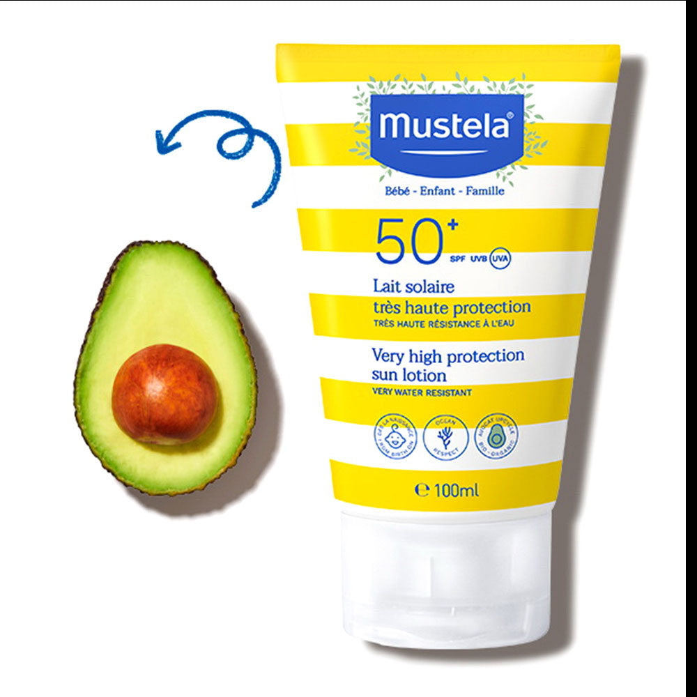 Mustela Very High Protection SPF 50 Baby Sun Lotion, 3.38 Oz