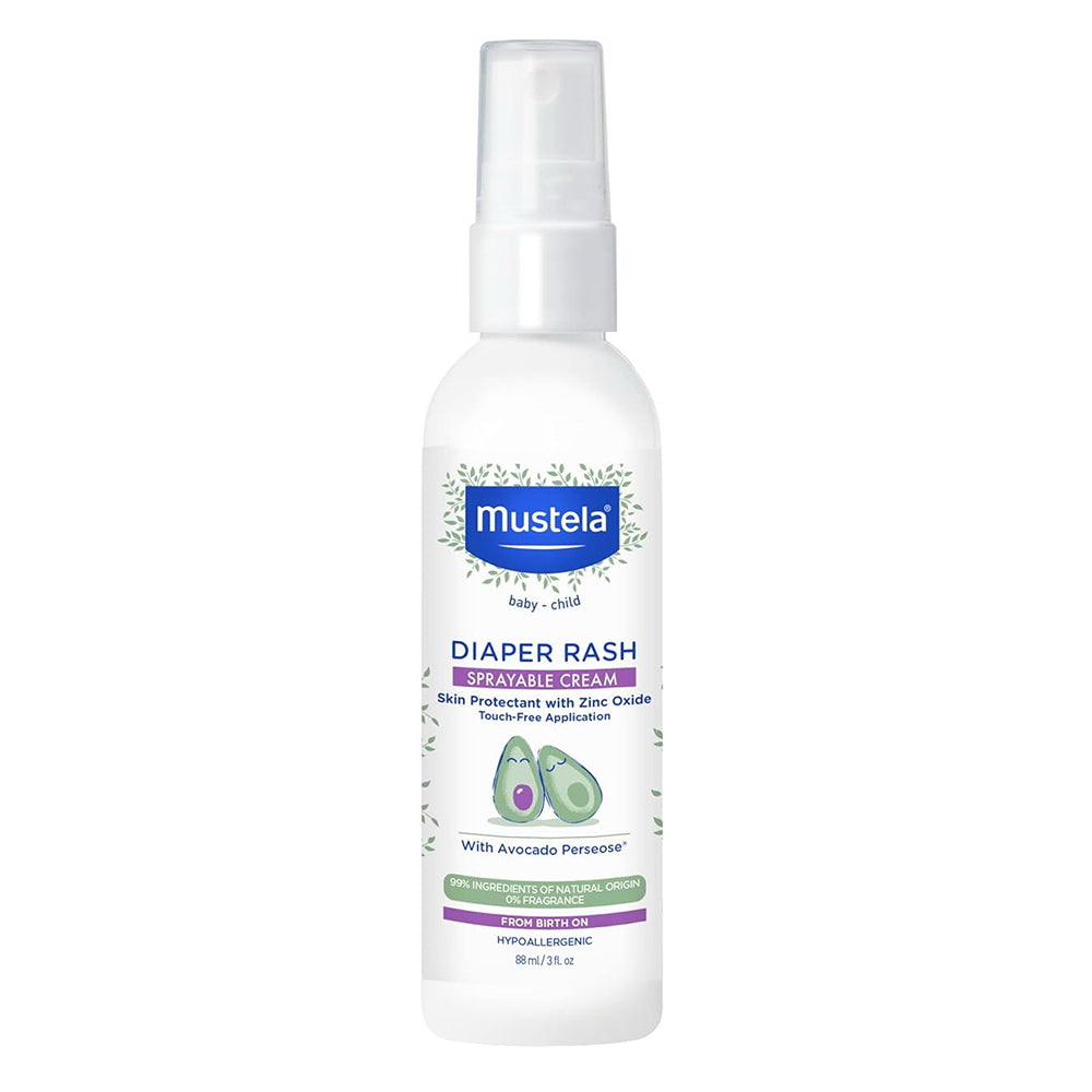 Mustela Baby Diaper Rash Cream Spray with Zinc Oxide Skin Protectant Fragrance Free 3Oz (88ml)