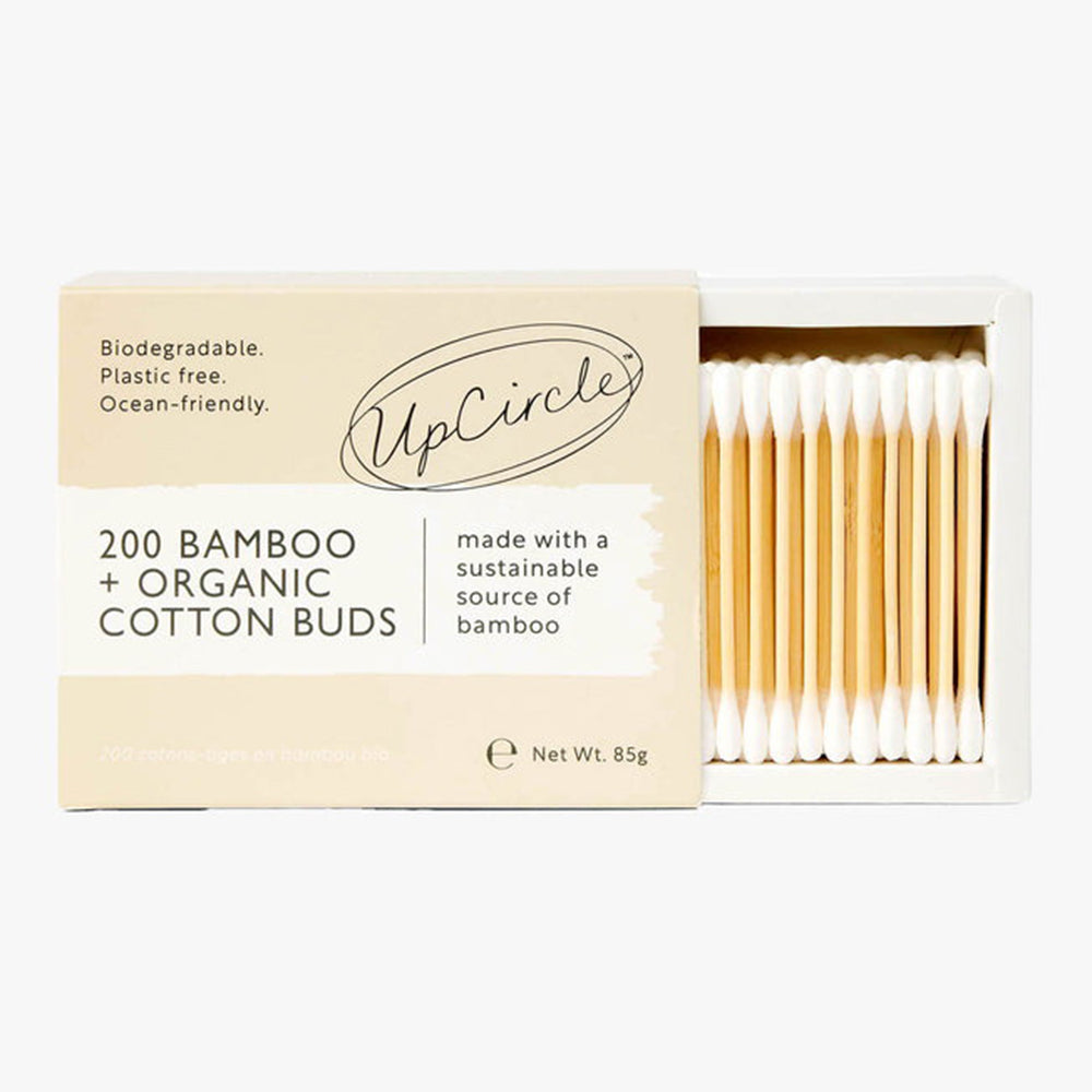 Upcircle Beauty Organic Bamboo Cotton Buds Sustainable Source of Bamboo 200Ea