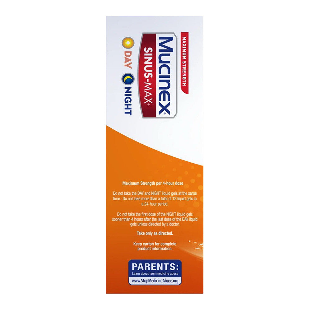 Mucinex Sinus-Max Maximum Strength Day and Night Liquid Gels, 24 Ea