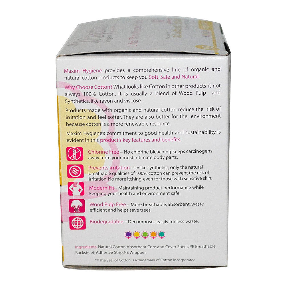 Maxim Natural Daytime Ultra Thin Winged Pads, Unscented - 10 Ea, 12 Pack