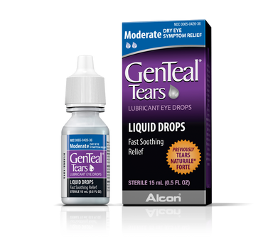 Genteal Tears Lubricant Liquid Eye Drops Moderate, Twin Pack, 0.5 Oz