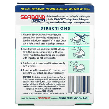 Sea-Bond Uppers Denture Adhesive Wafers, Fresh Mint, 30 Ea