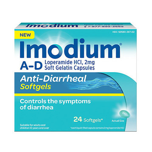 Imodium A-D Loperamide Hcl 2 Mg Anti Diarrheal Softgels, 24 Ea