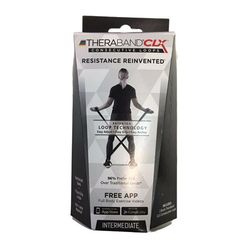 Theraband CLX Resistance Band with Loops Intermediate 5 Inches, Black, 1 Ea