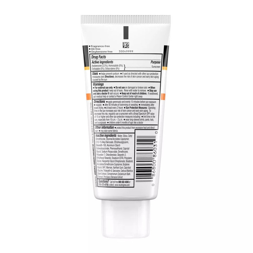 Neutrogena Clear Face Liquid Lotion Sunscreen with Broad Spectrum Spf 30, 3 Oz