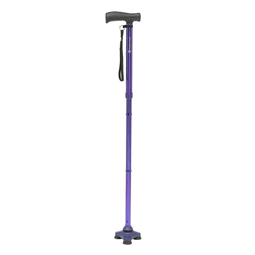 Drive Medical HurryCane Freedom Edition Folding Cane with T Handle, Trailblazer Blue, 1 Ea