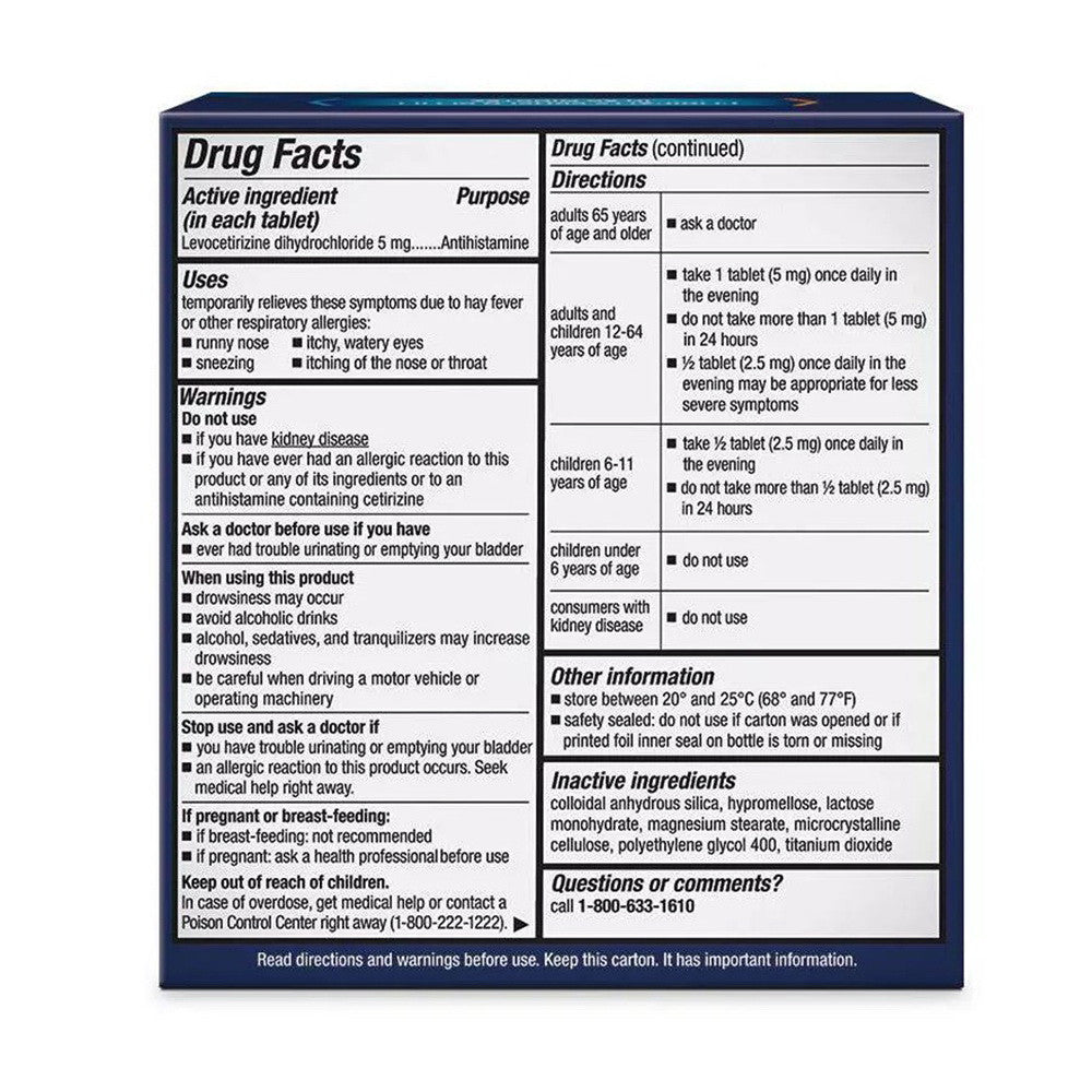 Xyzal Allergy 24 Hour Relief Of Tablets, 35 Ea
