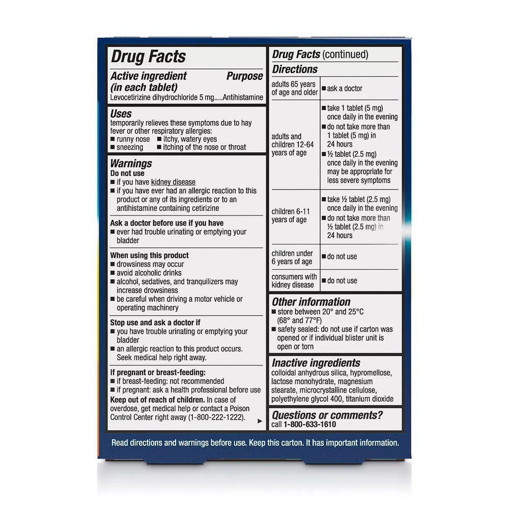 Xyzal Allergy 24 Hour Relief Of Tablets, 10 Ea