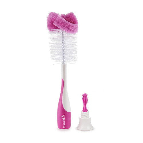 Munchkin Sponge Bottle Brush with Nipple Brush, 1 ea