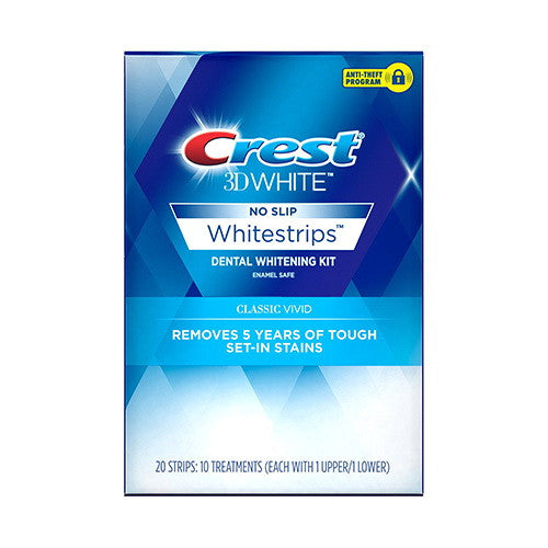 Crest 3D White Classic Vivid Whitestrips Teeth Whitening Kit, 10 Treatments