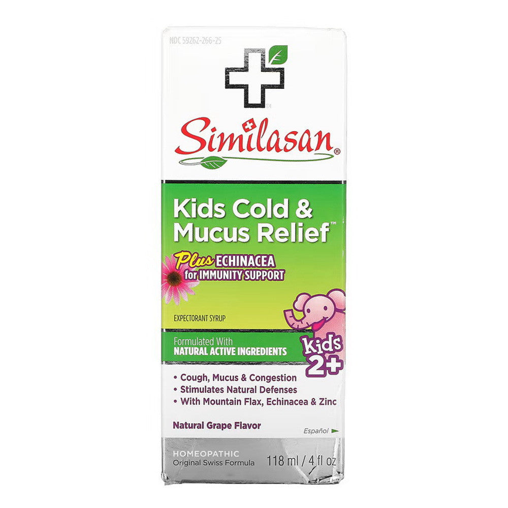 Similasan Kids Cold & Mucus Relief Plus Echinacea, Grape, 4 Oz